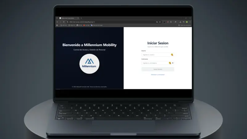 Millennium Access Control: panel principal con resumen de accesos en planta corporativa